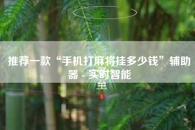 推荐一款“手机打麻将挂多少钱”辅助器 - 实时智能