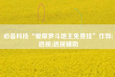 必备科技“爱摩罗斗地主免费挂”作弊(透视)透视辅助