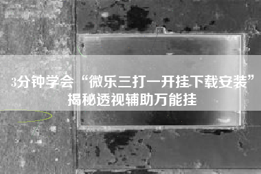 3分钟学会“微乐三打一开挂下载安装”揭秘透视辅助万能挂