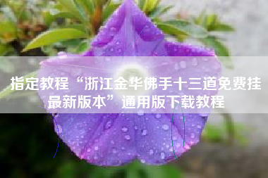 指定教程“浙江金华佛手十三道免费挂最新版本”通用版下载教程