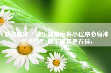 教程辅助“微乐湖南麻将小程序必赢神器免费”(原来确实是有挂)
