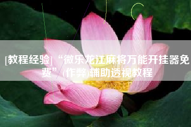 [教程经验]“微乐龙江麻将万能开挂器免费”(作弊)辅助透视教程