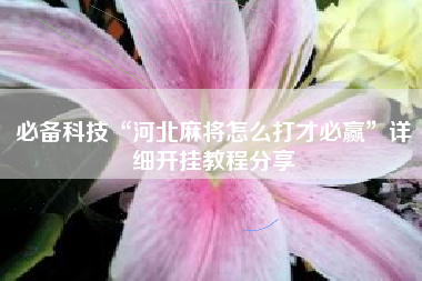 必备科技“河北麻将怎么打才必赢”详细开挂教程分享