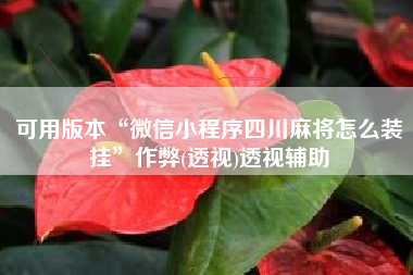 可用版本“微信小程序四川麻将怎么装挂”作弊(透视)透视辅助