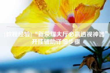 [教程经验]“新荣耀大厅必赢透视神器”开挂辅助详细步骤