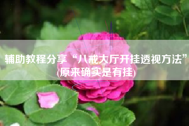 辅助教程分享“八戒大厅开挂透视方法”(原来确实是有挂)