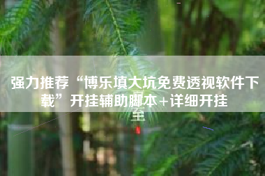 强力推荐“博乐填大坑免费透视软件下载”开挂辅助脚本+详细开挂