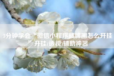 3分钟学会“微信小程序赣牌圈怎么开挂”开挂(透视)辅助神器