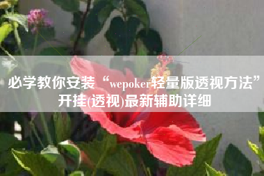 必学教你安装“wepoker轻量版透视方法	”开挂(透视)最新辅助详细