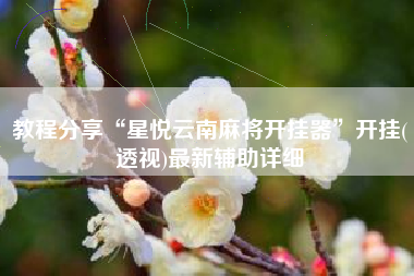 教程分享“星悦云南麻将开挂器”开挂(透视)最新辅助详细