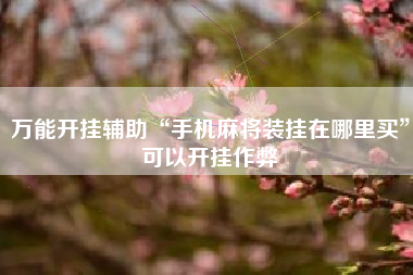 万能开挂辅助“手机麻将装挂在哪里买”可以开挂作弊