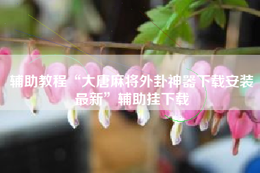 辅助教程“大唐麻将外卦神器下载安装最新	”辅助挂下载