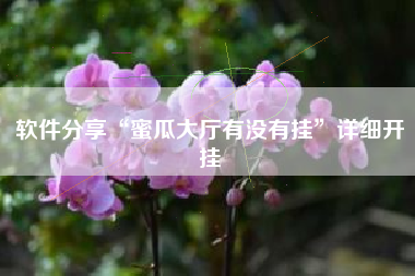 软件分享“蜜瓜大厅有没有挂	”详细开挂