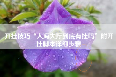 开挂技巧“人海大厅到底有挂吗	”附开挂脚本详细步骤