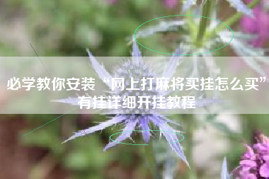 必学教你安装“网上打麻将买挂怎么买”有挂详细开挂教程