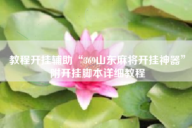 教程开挂辅助“369山东麻将开挂神器	”附开挂脚本详细教程