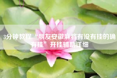 3分钟教程“朋友安徽麻将有没有挂的确有挂”开挂辅助详细