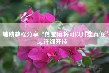 辅助教程分享“熊猫麻将可以开挂真假”详细开挂