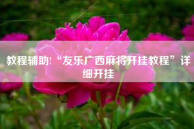 教程辅助!“友乐广西麻将开挂教程”详细开挂