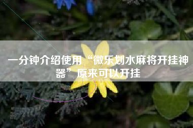 一分钟介绍使用“微乐划水麻将开挂神器	”原来可以开挂