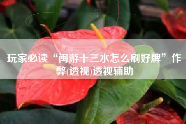 玩家必读“闽游十三水怎么刷好牌”作弊(透视)透视辅助