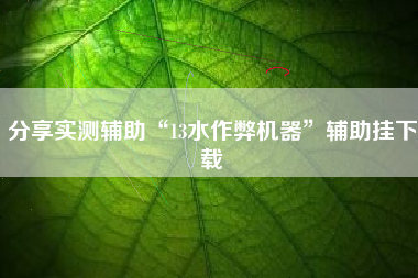 分享实测辅助“13水作弊机器”辅助挂下载