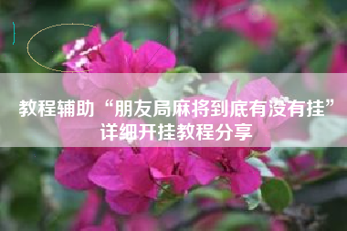 教程辅助“朋友局麻将到底有没有挂”详细开挂教程分享