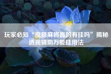 玩家必知“夜猫麻将真的有挂吗	”揭秘透视辅助万能挂用法