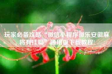 玩家必备攻略“微信小程序微乐安徽麻将有挂吗	”通用版下载教程!