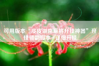 可用版本“皮皮湖南麻将开挂神器	”开挂辅助脚本+详细开挂