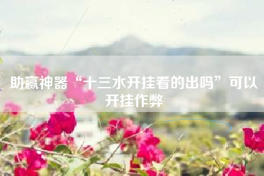 助赢神器“十三水开挂看的出吗”可以开挂作弊
