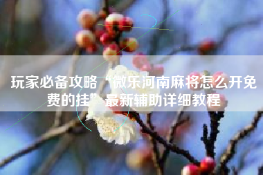 玩家必备攻略“微乐河南麻将怎么开免费的挂	”最新辅助详细教程