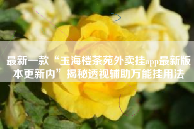 最新一款“玉海楼茶苑外卖挂app最新版本更新内”揭秘透视辅助万能挂用法