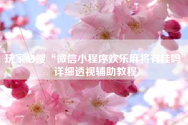 玩家必搜“微信小程序欢乐麻将有挂吗”详细透视辅助教程