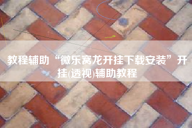 教程辅助“微乐窝龙开挂下载安装	”开挂(透视)辅助教程