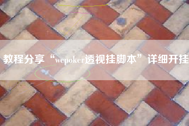 教程分享“wepoker透视挂脚本”详细开挂