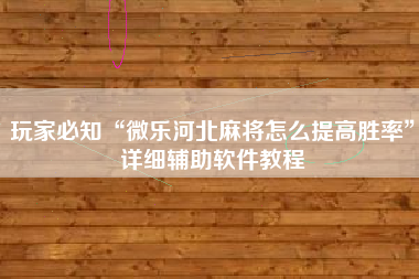 玩家必知“微乐河北麻将怎么提高胜率”详细辅助软件教程