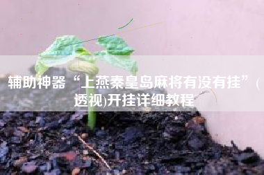 辅助神器“上燕秦皇岛麻将有没有挂”(透视)开挂详细教程