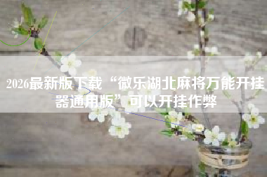 2026最新版下载“微乐湖北麻将万能开挂器通用版	”可以开挂作弊