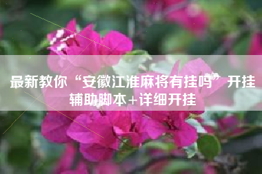 最新教你“安徽江淮麻将有挂吗	”开挂辅助脚本+详细开挂