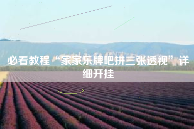 必看教程“家家乐牌吧拼三张透视”详细开挂