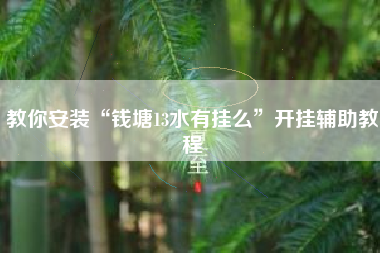 教你安装“钱塘13水有挂么”开挂辅助教程