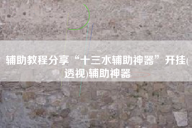 辅助教程分享“十三水辅助神器”开挂(透视)辅助神器