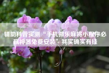 辅助科普实测“手机微乐麻将小程序必赢神器免费安装”其实确实有挂