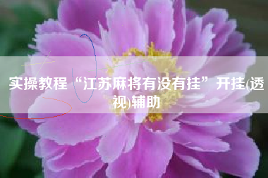 实操教程“江苏麻将有没有挂”开挂(透视)辅助