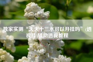 独家实测“天天十三水可以开挂吗	”(透视挂)辅助透视教程