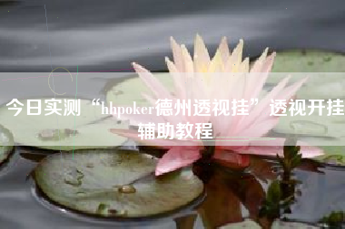 今日实测“hhpoker德州透视挂	”透视开挂辅助教程