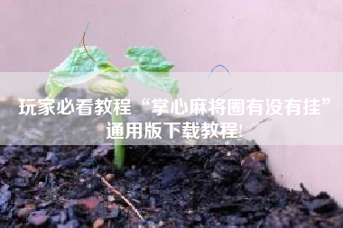 玩家必看教程“掌心麻将圈有没有挂”通用版下载教程!