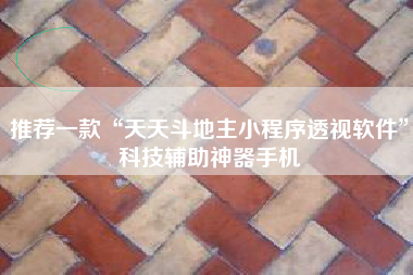 推荐一款“天天斗地主小程序透视软件	”科技辅助神器手机