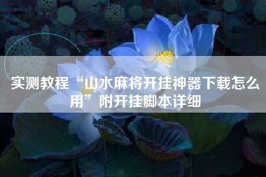 实测教程“山水麻将开挂神器下载怎么用”附开挂脚本详细